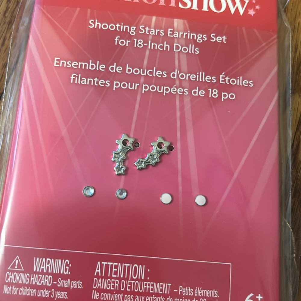 American Girl Doll Shooting Stars Earrings Set - Picture 2 of 3